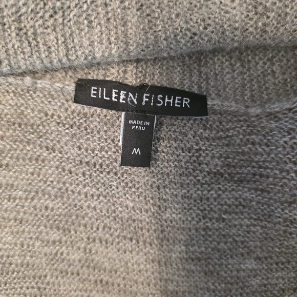 EILEEN FISHER Gray 100% Alpaca Open Front Cardigan Set Sz M EUC - Picture 13 of 16